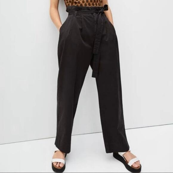 NWT Everlane The Paperbag Cotton Pants Black - Picture 1 of 6